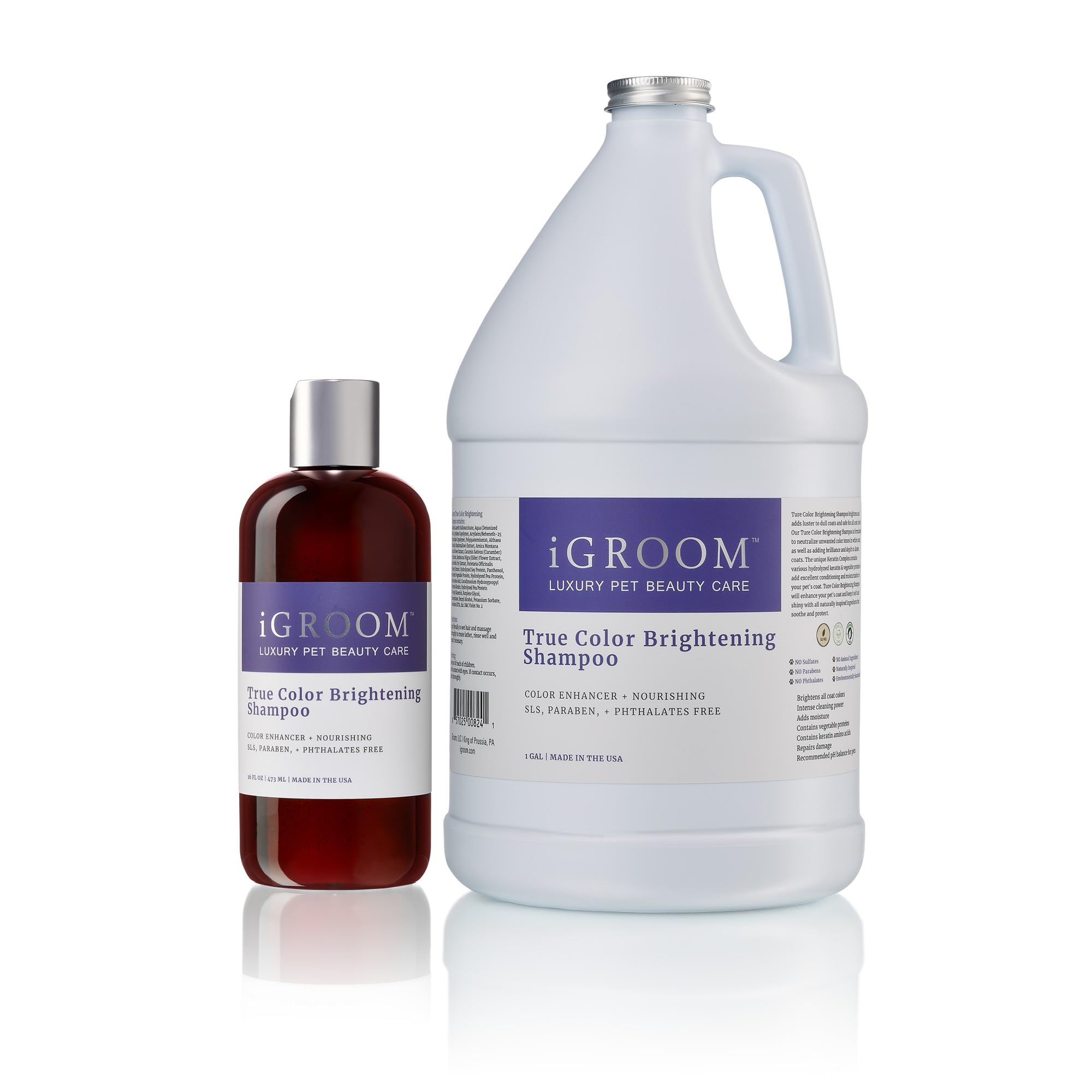 iGroom True Color shampoo suited for professional use in salons and at home.