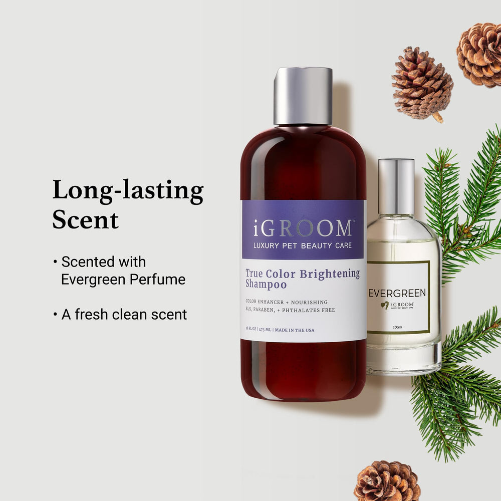 iGroom True Color protein complex presents conditioning and moisture in every wash.