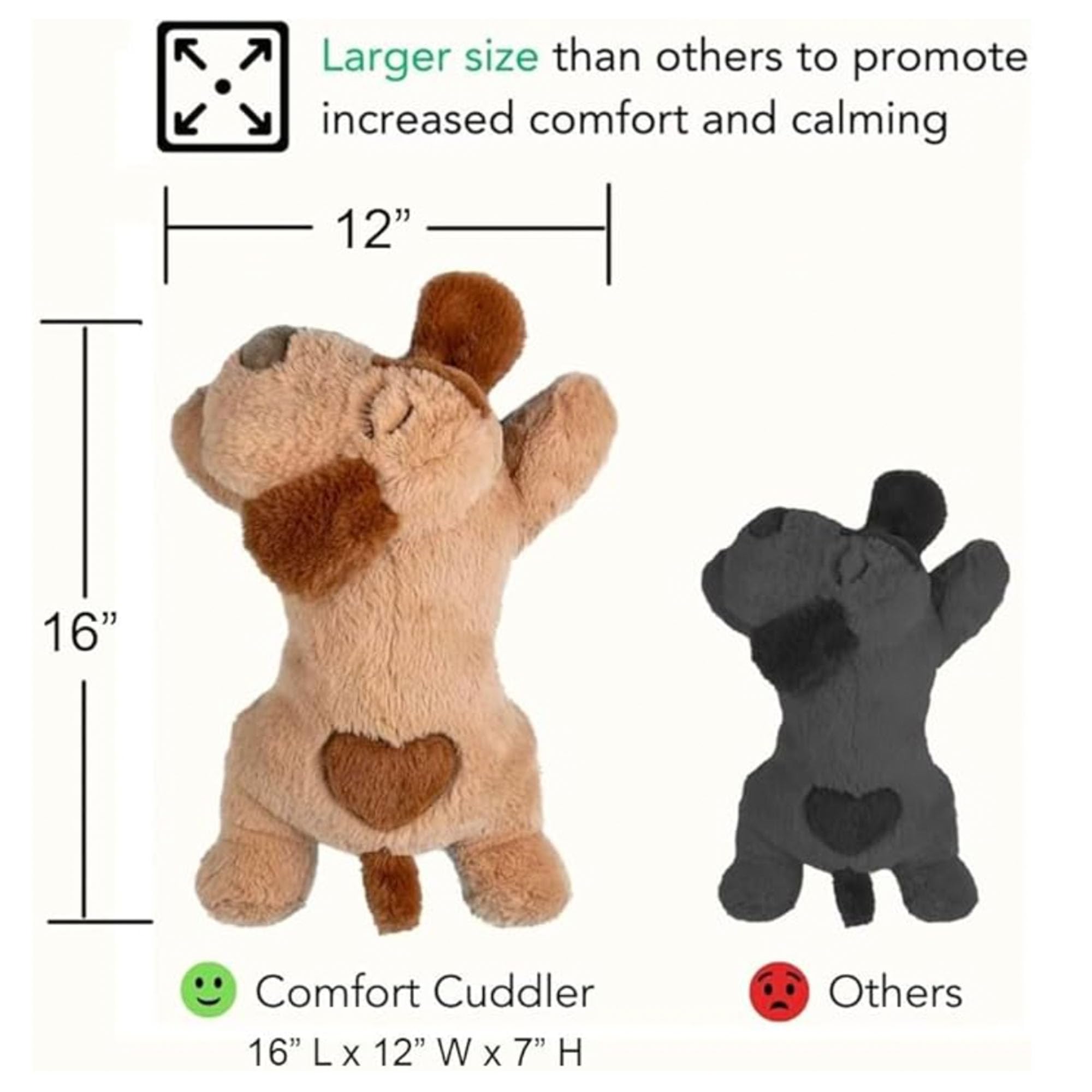 iHeartDogs 16x12-inch-puppy-size-toy offers a perfect cuddle-friendly size for dogs.