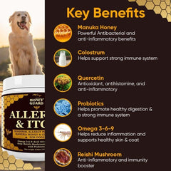 iHeartDogs Honey Guard omega blend with oil droplets for shiny coats.