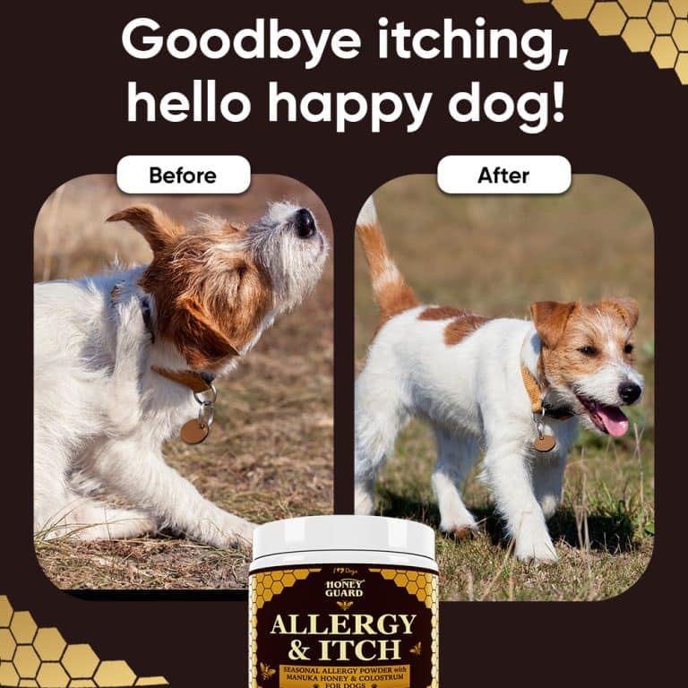 iHeartDogs Honey Guard probiotic blend indicating gut and immune support.