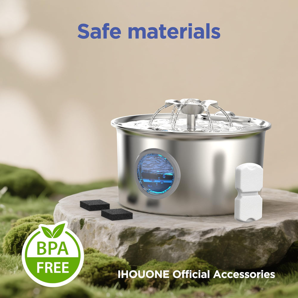 IHOUONE carbon filter close-up demonstrating odor control for fresher water