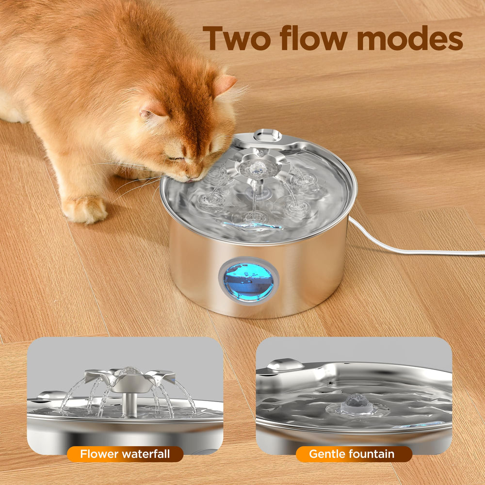 IHOUONE flower spout pet fountain attracts cats and small dogs to drink