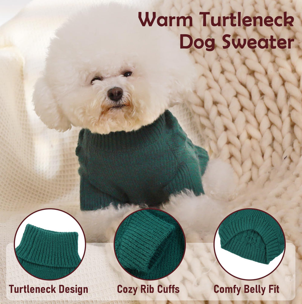 IKIPUKO dog sweater back shows convenient leash hole for walks.