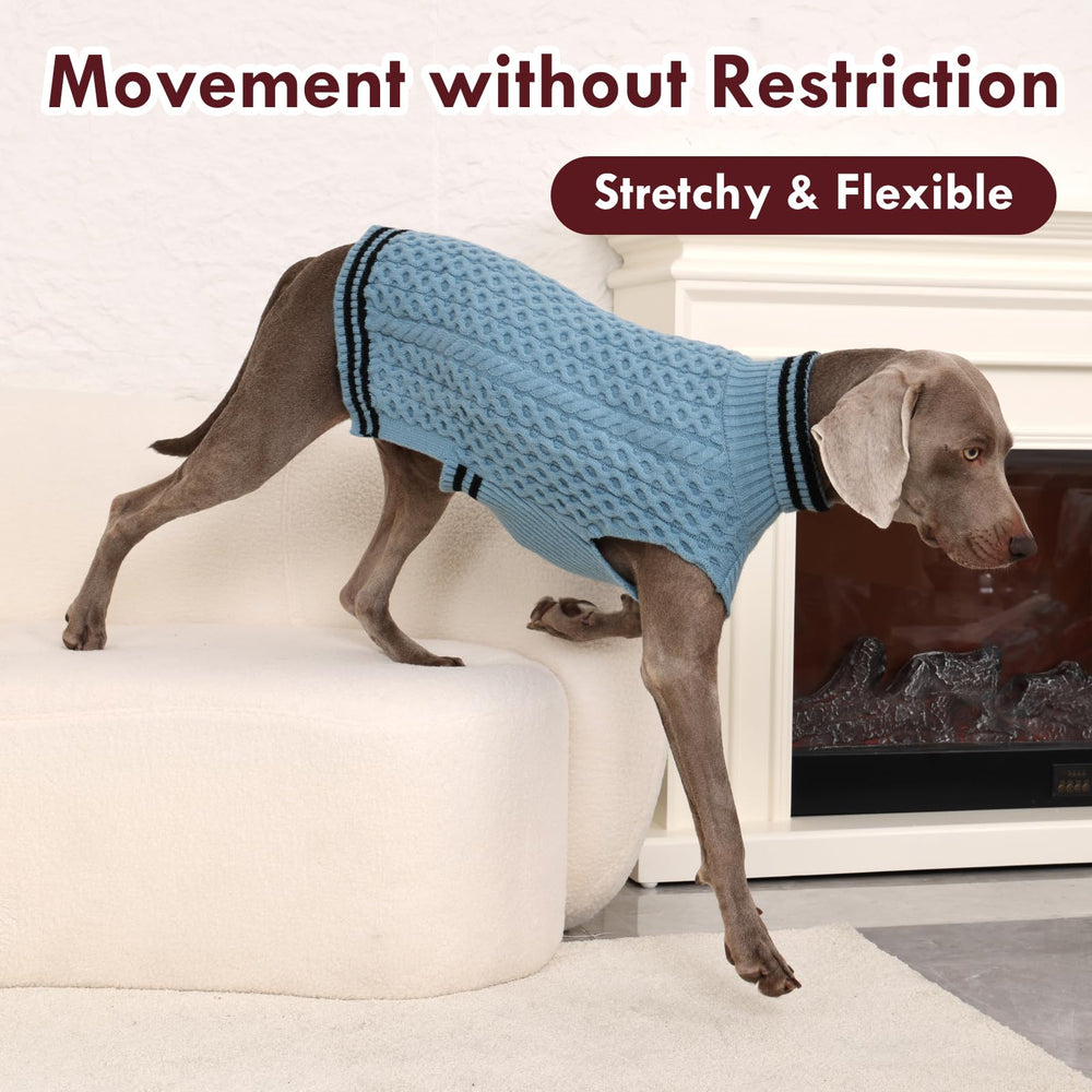 IKIPUKO dog sweater premium fabric blend provides soft warmth.