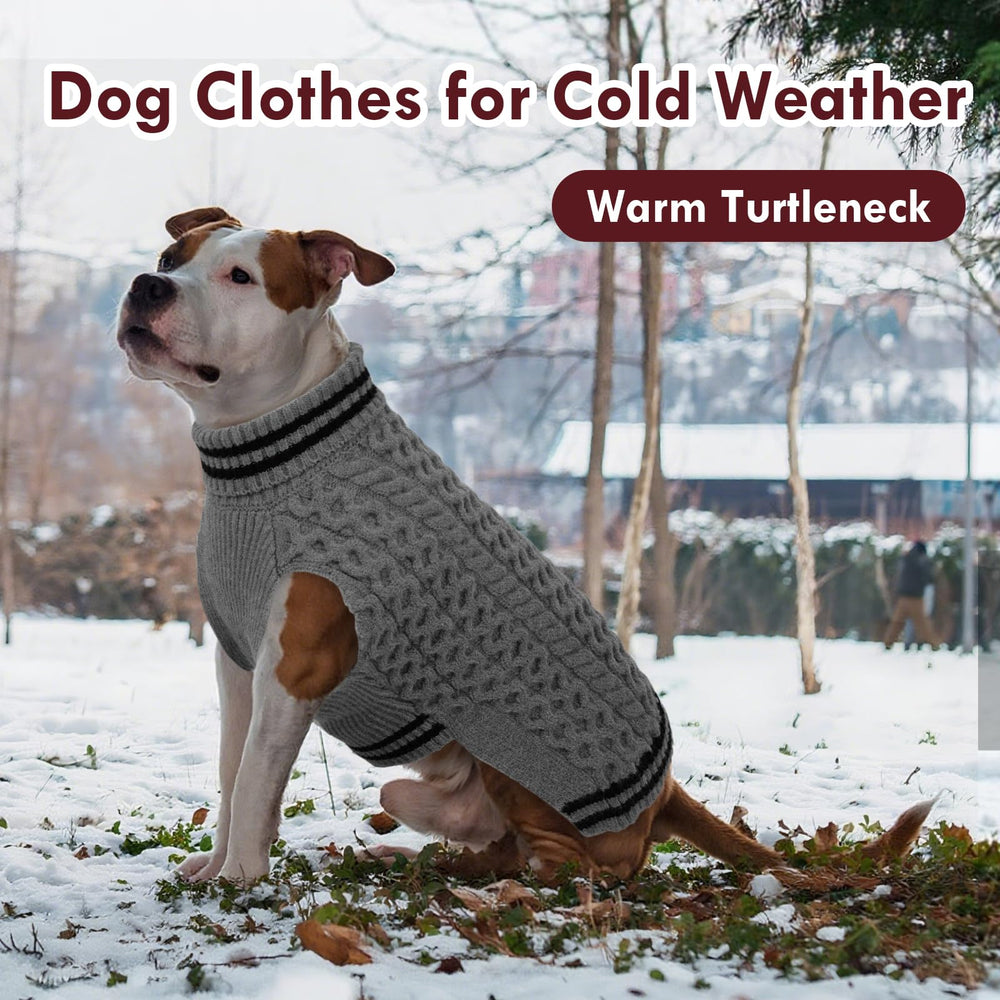 IKIPUKO dog sweater XL grey knit detail reveals premium texture and softness.
