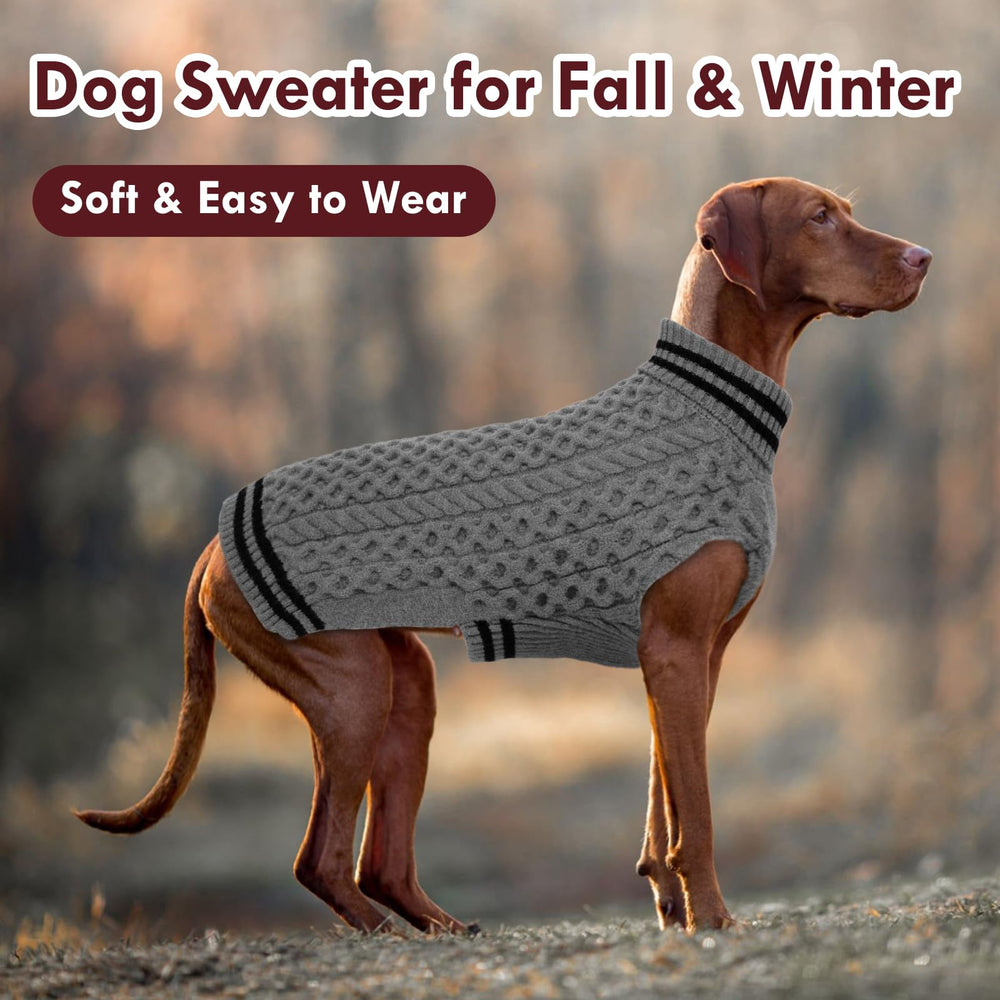 IKIPUKO dog sweater XL grey side wear demonstrates easy on-off and flexible movement.