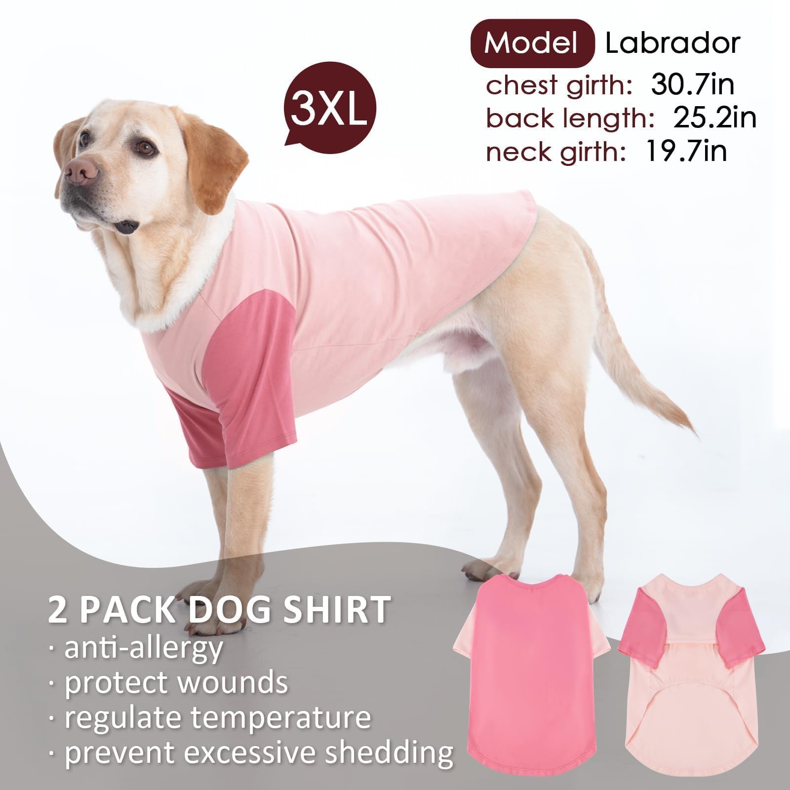 IKIPUKO dog t-shirt shedding-control feature close-up.