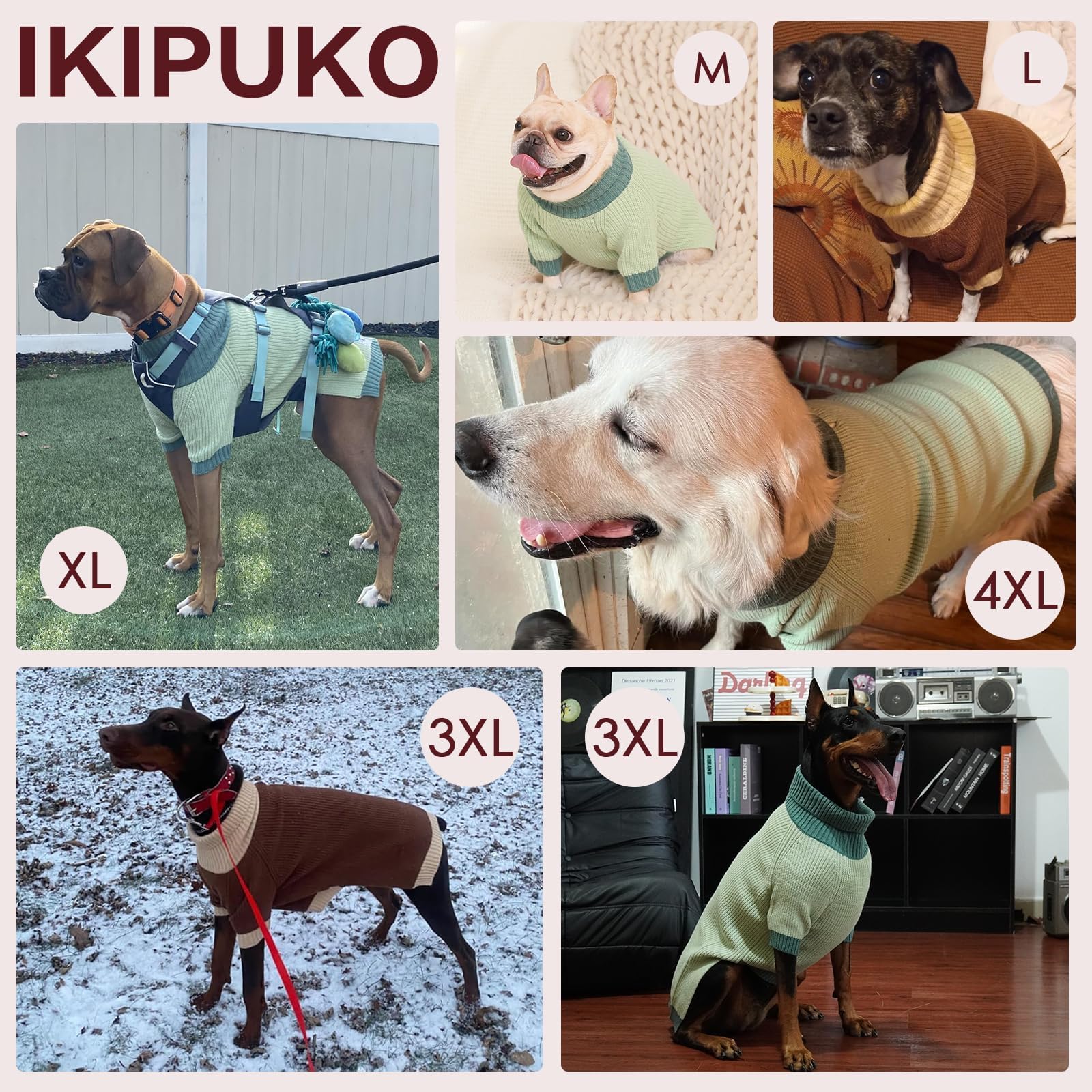 IKIPUKO foldable collar turtleneck provides extra warmth when needed