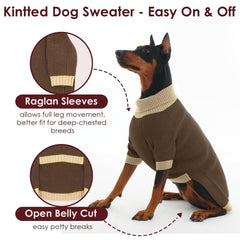 IKIPUKO raglan sleeve dog sweater promotes easy movement in winter