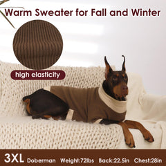 IKIPUKO turtleneck dog sweater collar detail adds stylish warmth