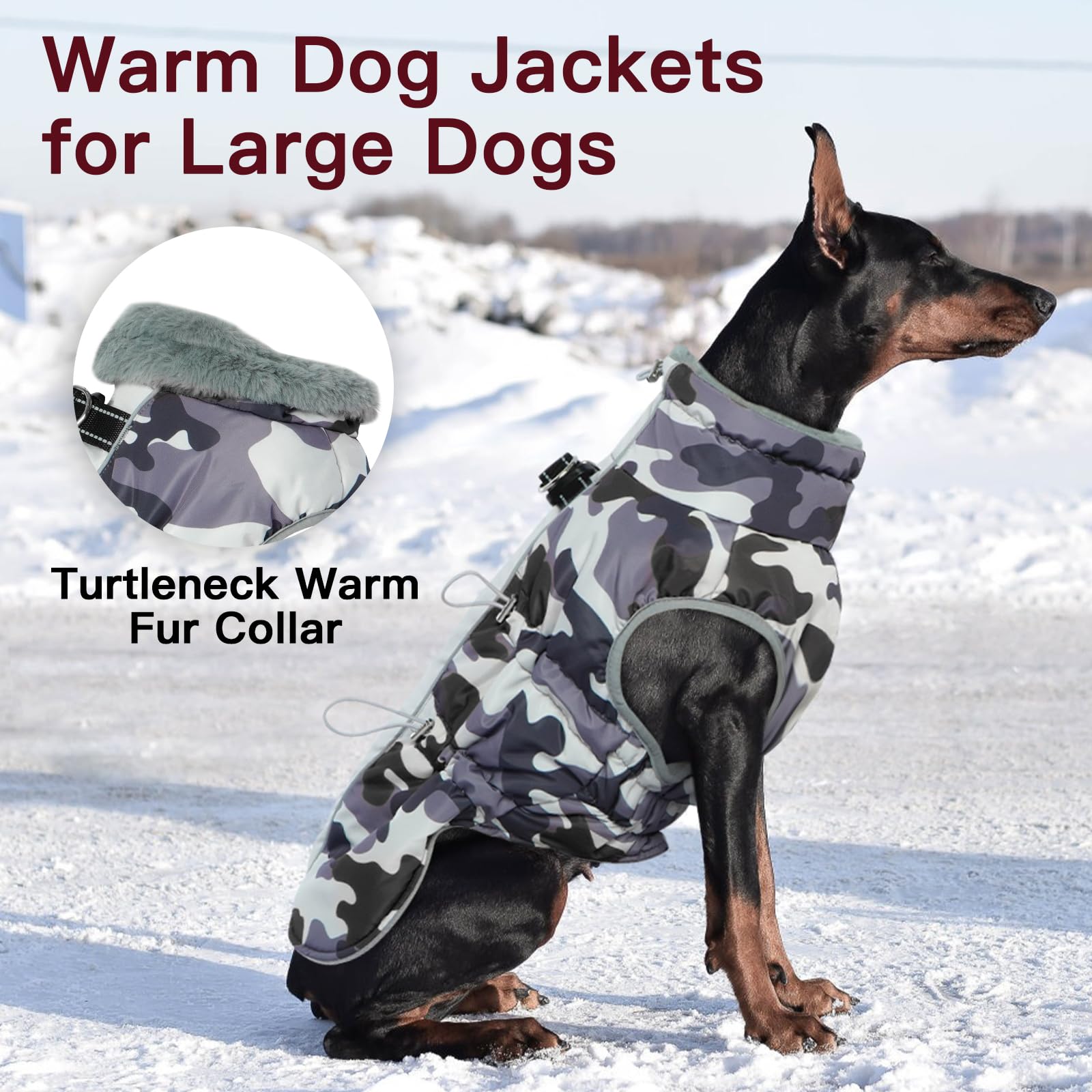 IKIPUKO water-resistant snow jacket keeps your dog dry in light rain.