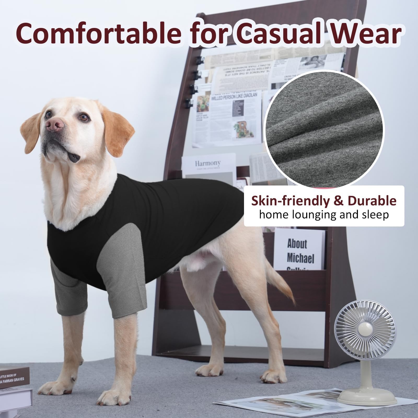 IKIPUKO XL dog shirt moisture-wicking closeup demonstrates quick-dry performance during active outings