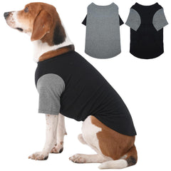 IKIPUKO XL dog shirt pack front view shows breathable grey-black tees for hot days