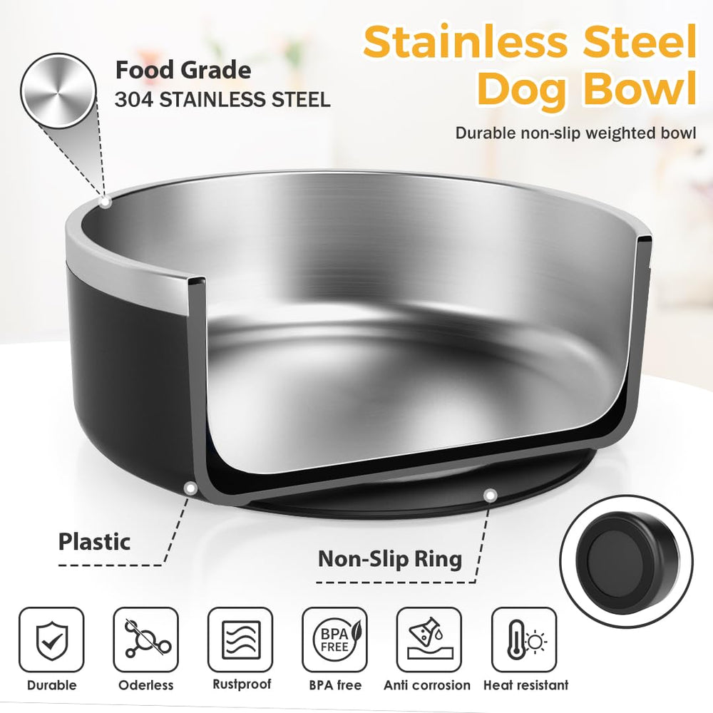 ikitchen double-wall insulated dog bowl for hot or cold meals.