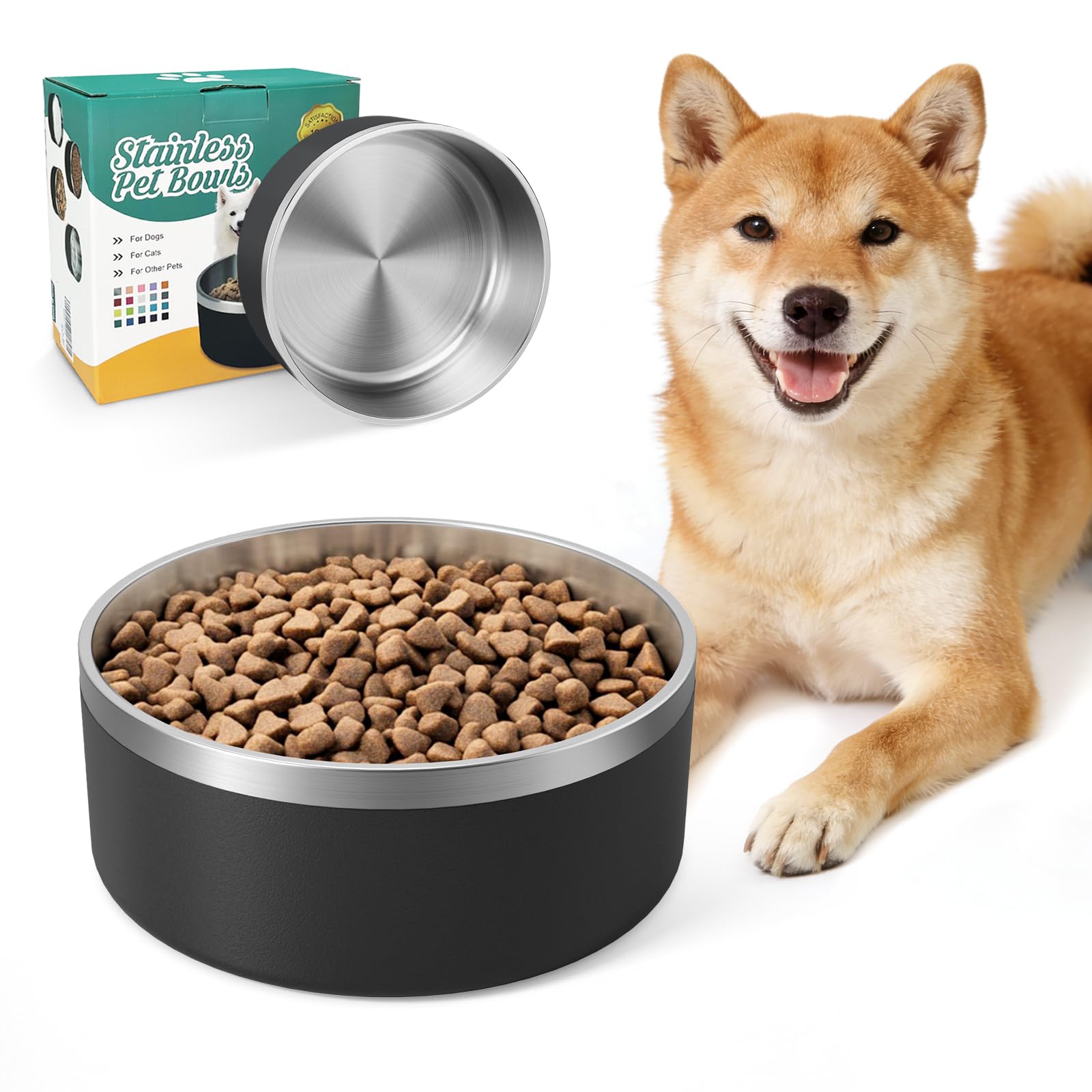 IKITCHEN dog bowl insulated stainless 40oz keeps meals tidy and spill-free.