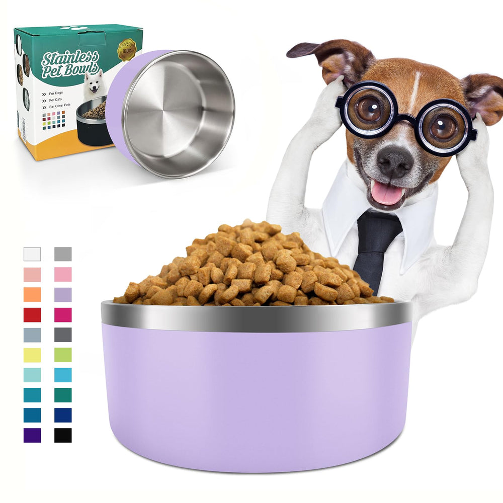 IKITCHEN dog bowl insulated stainless 40oz demonstrates double-wall design for steady meals.