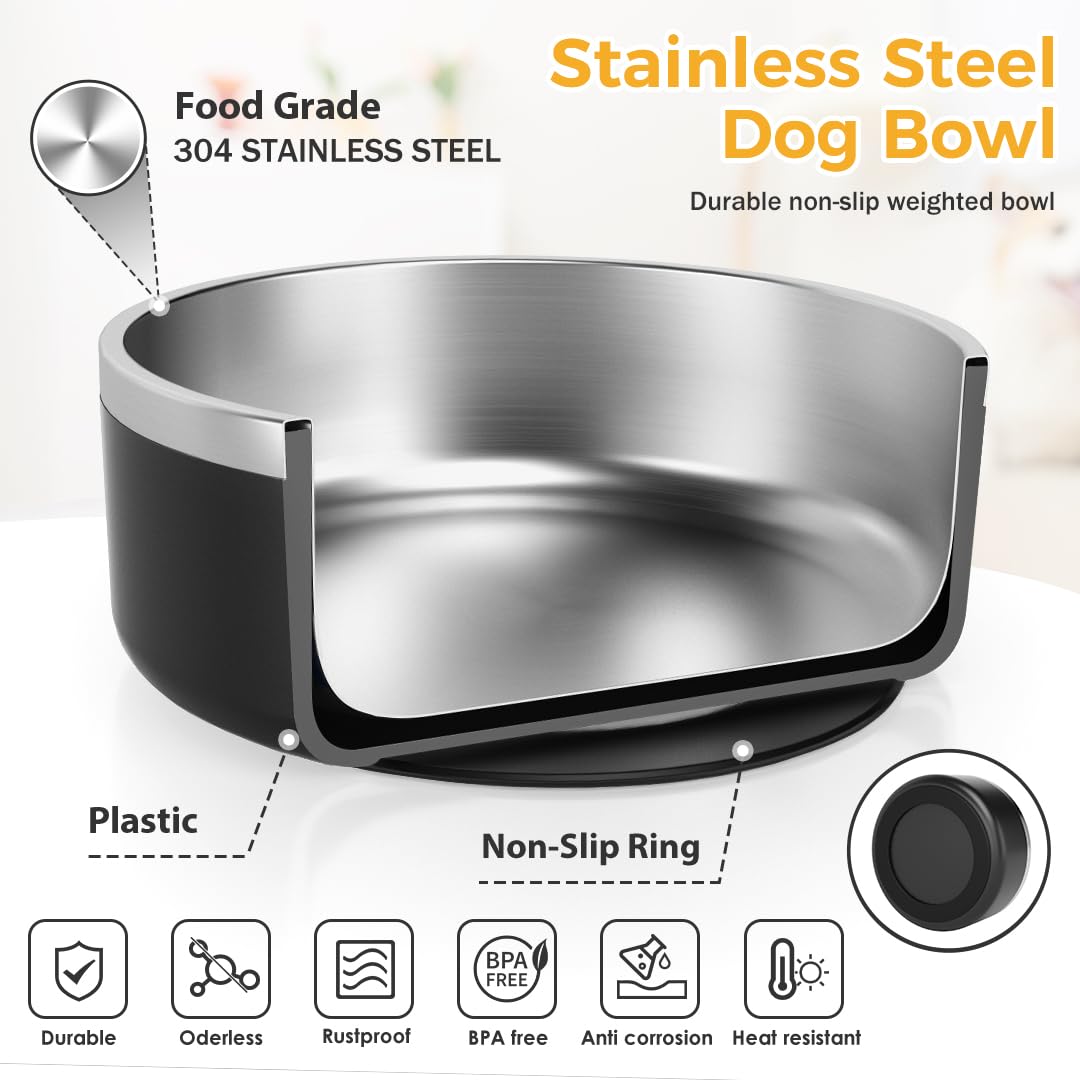 IKITCHEN dog bowl mirror-polish safety edge provides smooth, injury-free feeding.