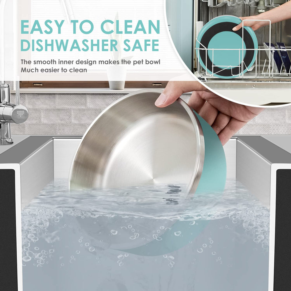 ikitchen mintgreen bowl edge is rounded for gentle feeding.
