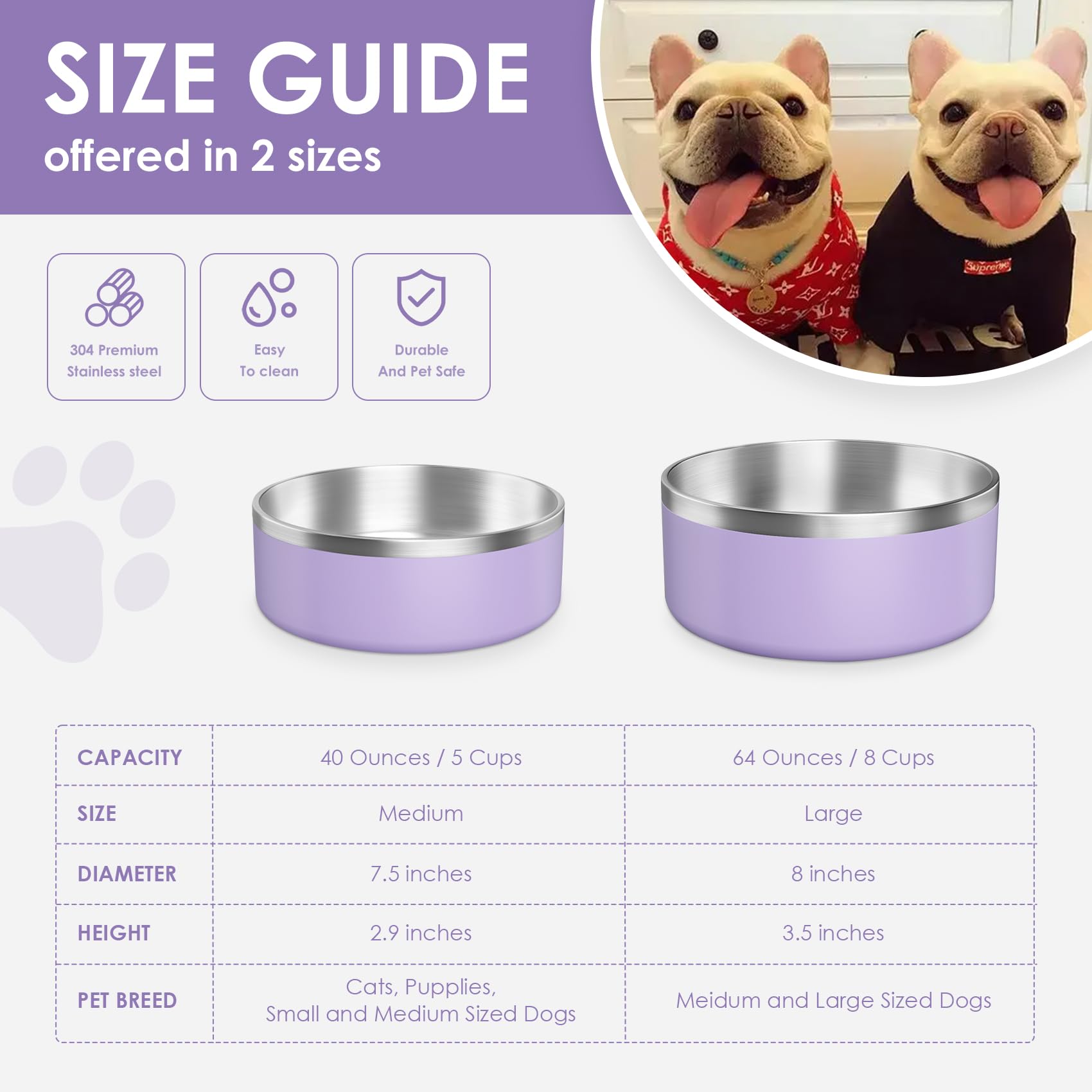 ikitchen dog bowl stainless inner for easy cleaning.