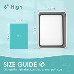 IKITCHEN stainless steel cat litter box close-up bottom interior shows easy-clean surface.