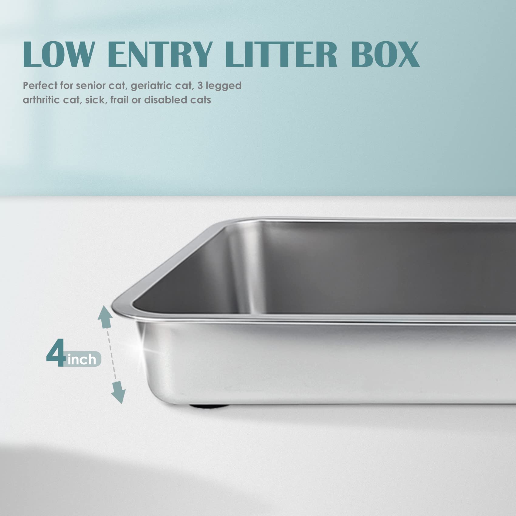 IKITCHEN odor-free metal construction helps maintain a fresh-feeling litter area.