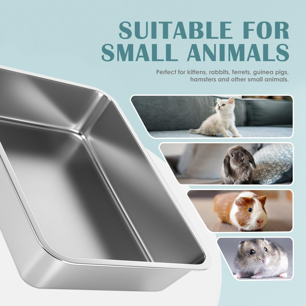 IKITCHEN compact stainless steel cat litter box fits into small spaces.