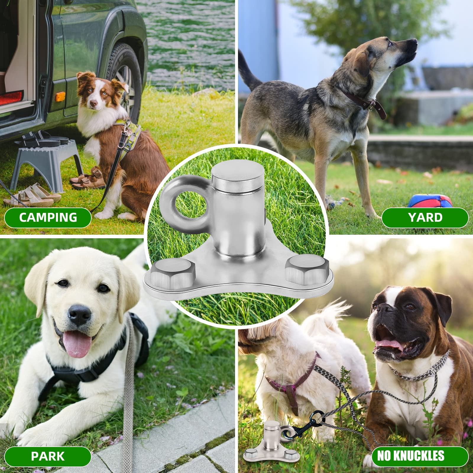 ikleione easy install dog stake with hammer or drill