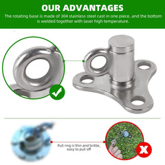 ikleione no weld swivel ring design resists strong dog pulls