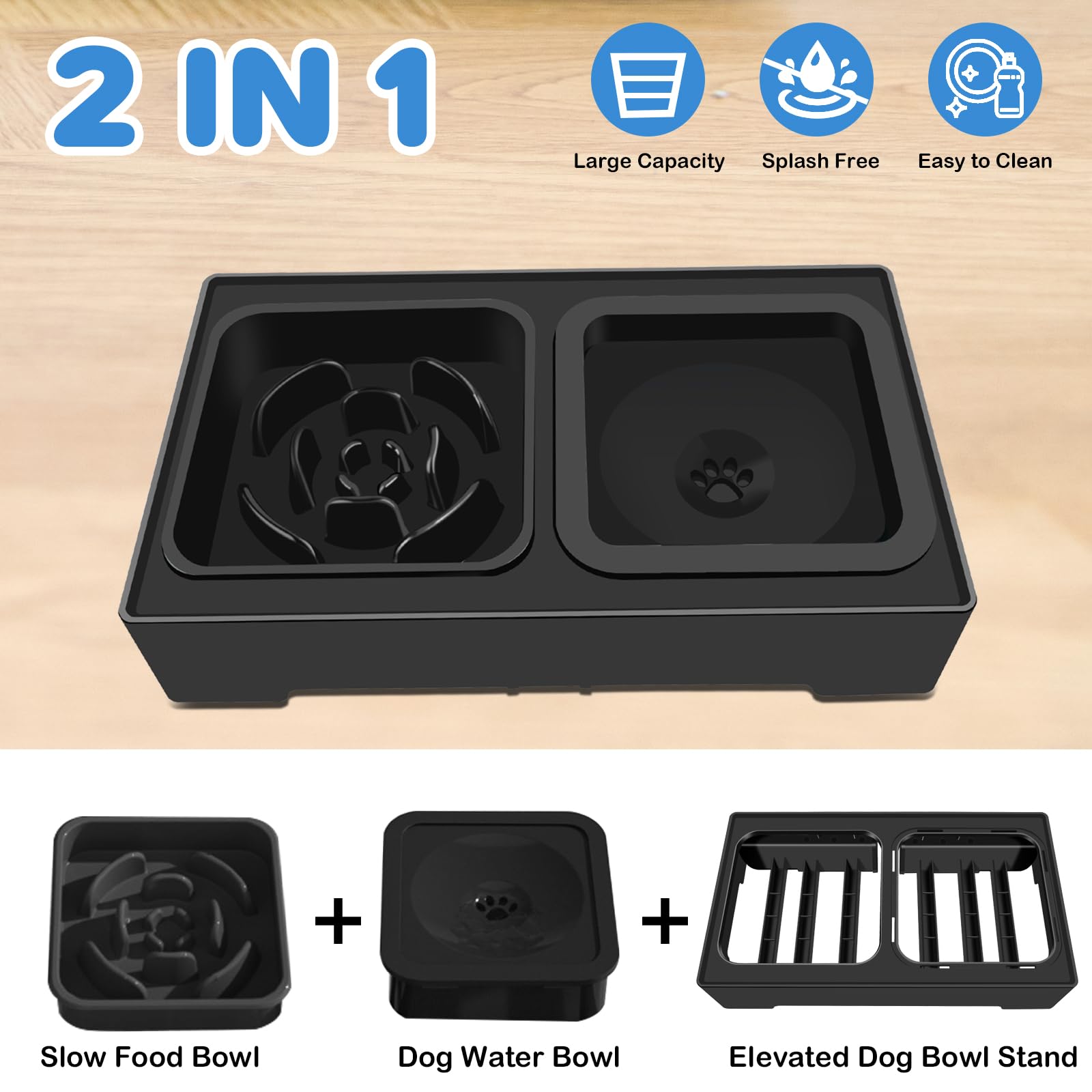 ikuso elevated feeding set suitable for small to large pets