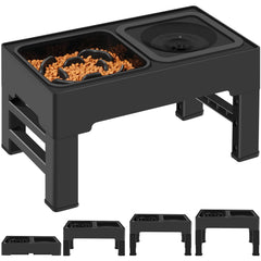 ikuso elevated slow feeder stand with adjustable height for growing dogs