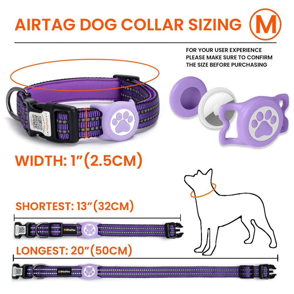 ILFINDYOU AirTag Dog Collar Durable nylon withstands daily adventures