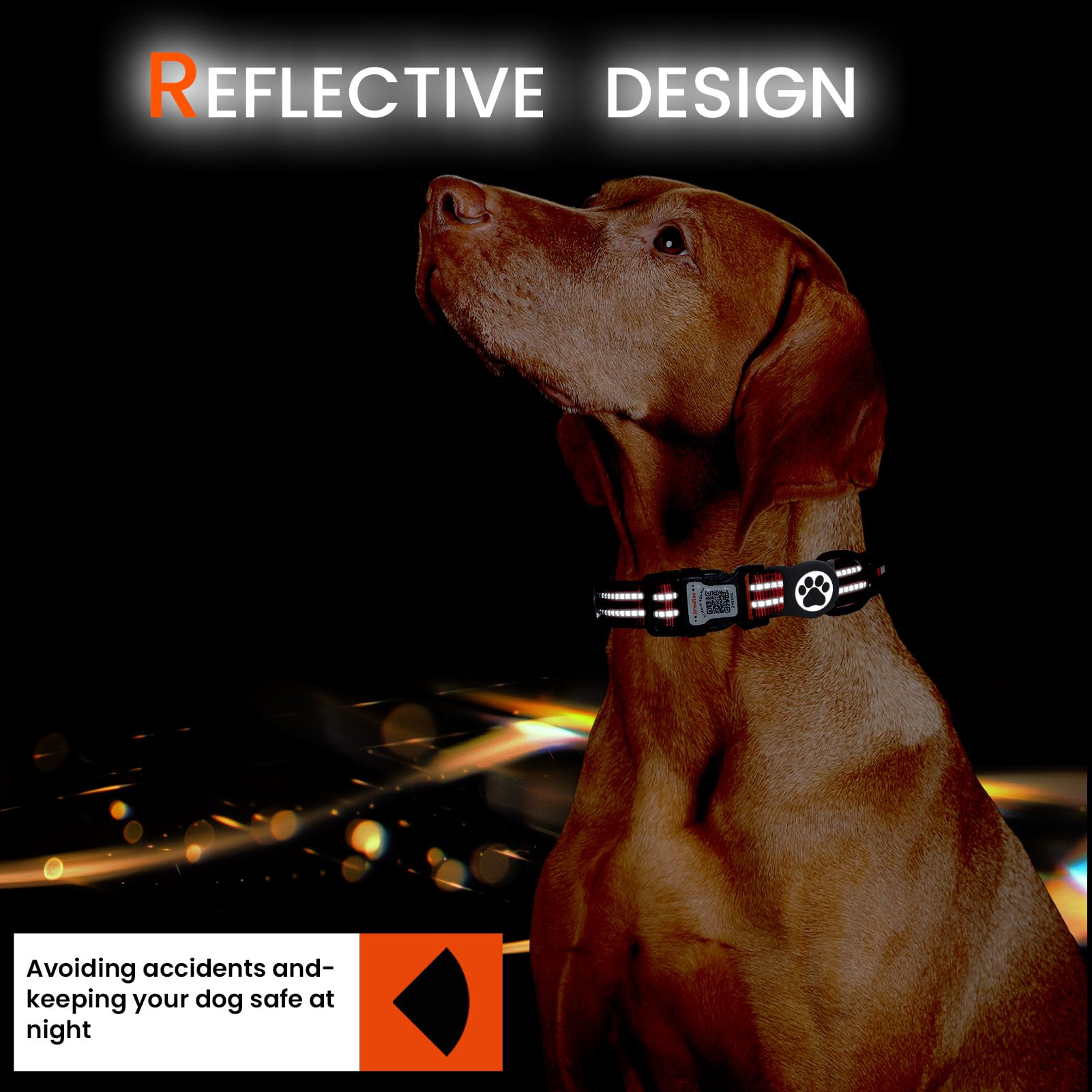 ILFINDYOU AirTag dog collar durable nylon with breathable lining for everyday use