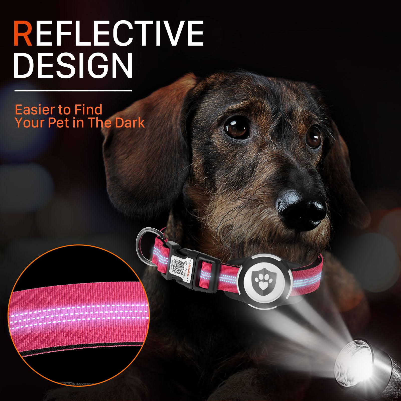 ILFINDYOU integrated QR tag for pet profile and emergency contact access