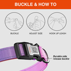 ILFINDYOU reflective stitching on dog collar for safer nighttime walks.