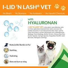 I-LID ’N LASH hyaluronan-based formula for gentle tear-stain care.