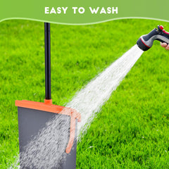 ilongood pooper scooper odor-blocking lid closeup highlights cleaner, less smelly outdoor cleaning
