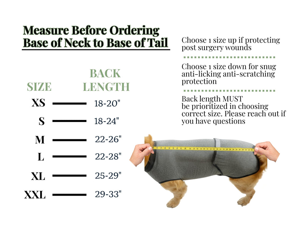 iLVYA Dog Recovery Suit secure-fit-velcro highlights adjustable closures for quick potty breaks