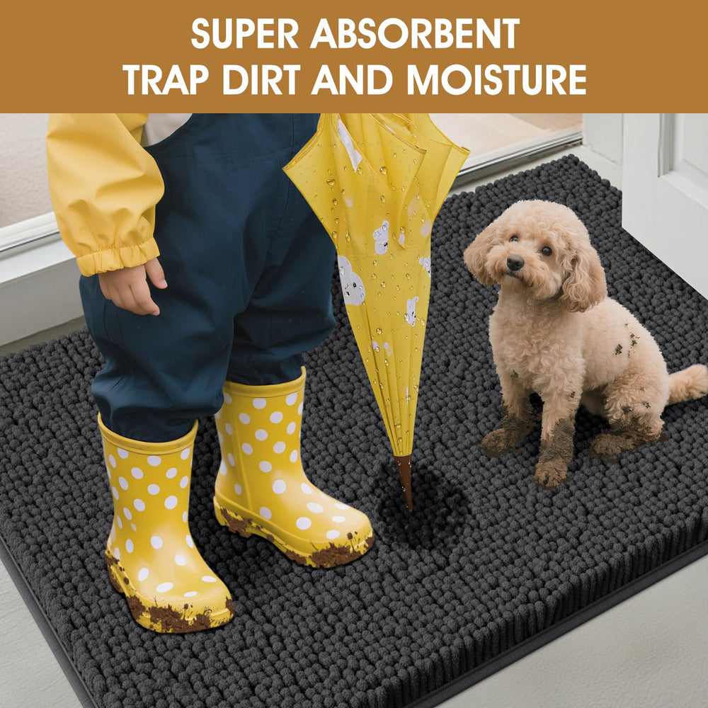 IM HOME door mat with non-slip rubber backing ensures stable placement.