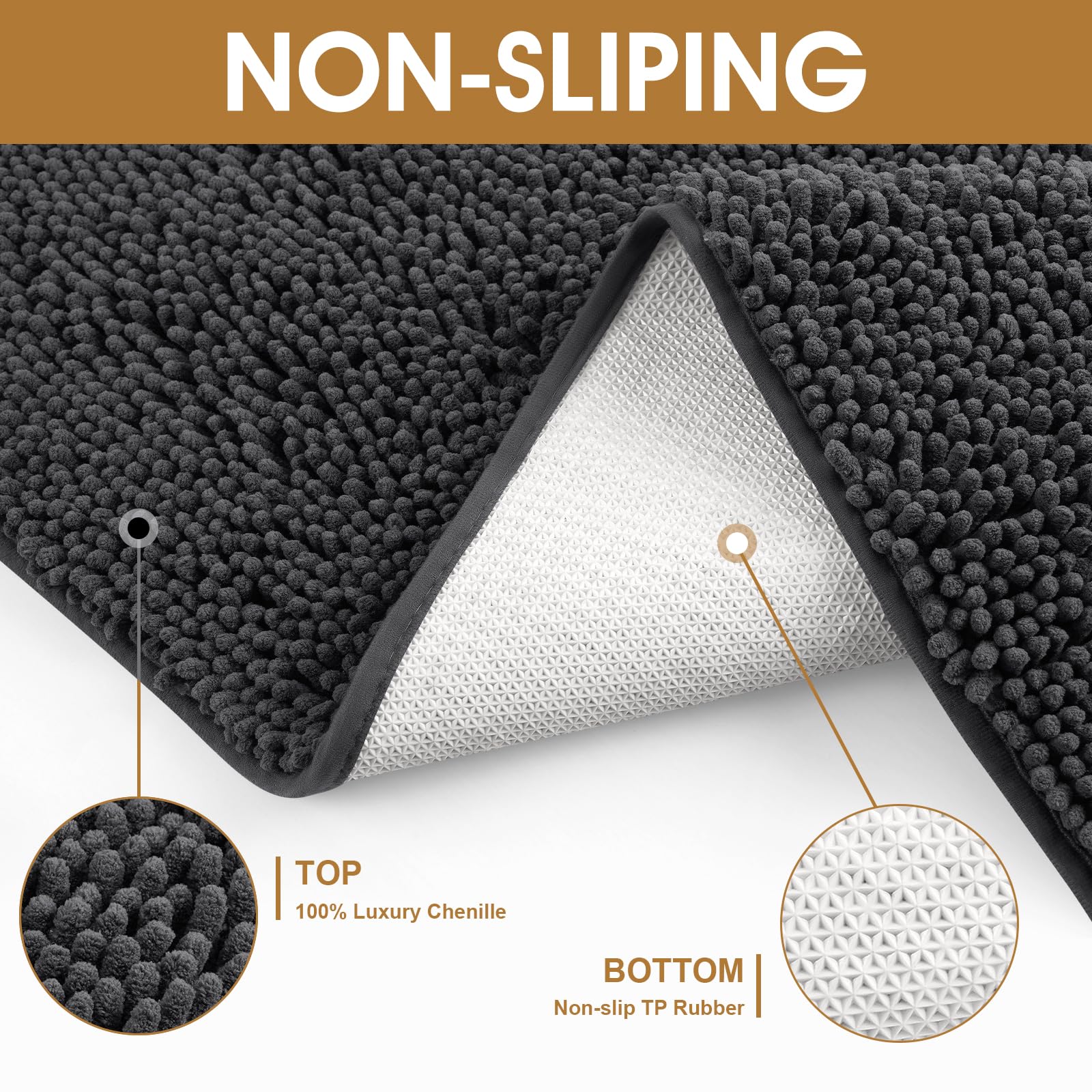 IM HOME muddy door mats absorbent fibers closeup emphasizing water absorption to keep floors dry.