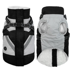 IECOii Warm Small Dog Coat Harness with D Ring - Black, Small, Zip Dog Jacket Winter Reflective, Fleece Lined Snowsuit, Pet Clothes for Yorkshire Terrier, Bichon, Shih Tzu
