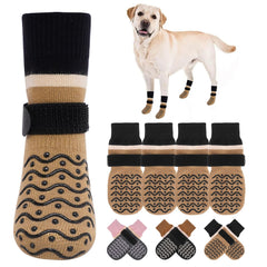 BEAUTYZOO Dog Socks to Prevent Licking Paws -Dog Boots & Paw Protectors with Grippers on Hardwood Floors, Dog Shoes for Hot/Cold Pavement Small Medium Large Senior Dogs Booties