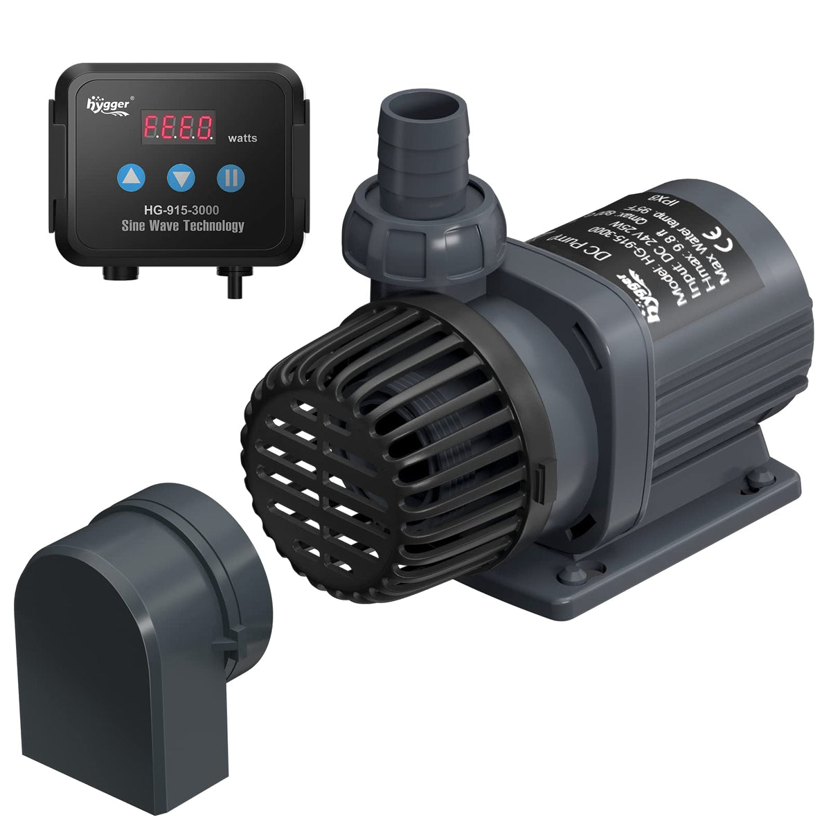 hygger 24V DC Water Pump — Quiet Inline/Submersible 800 GPH
