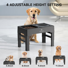 ELS PET elevated dog bowls height adjustment enables quick sizing for dogs from puppy to adult
