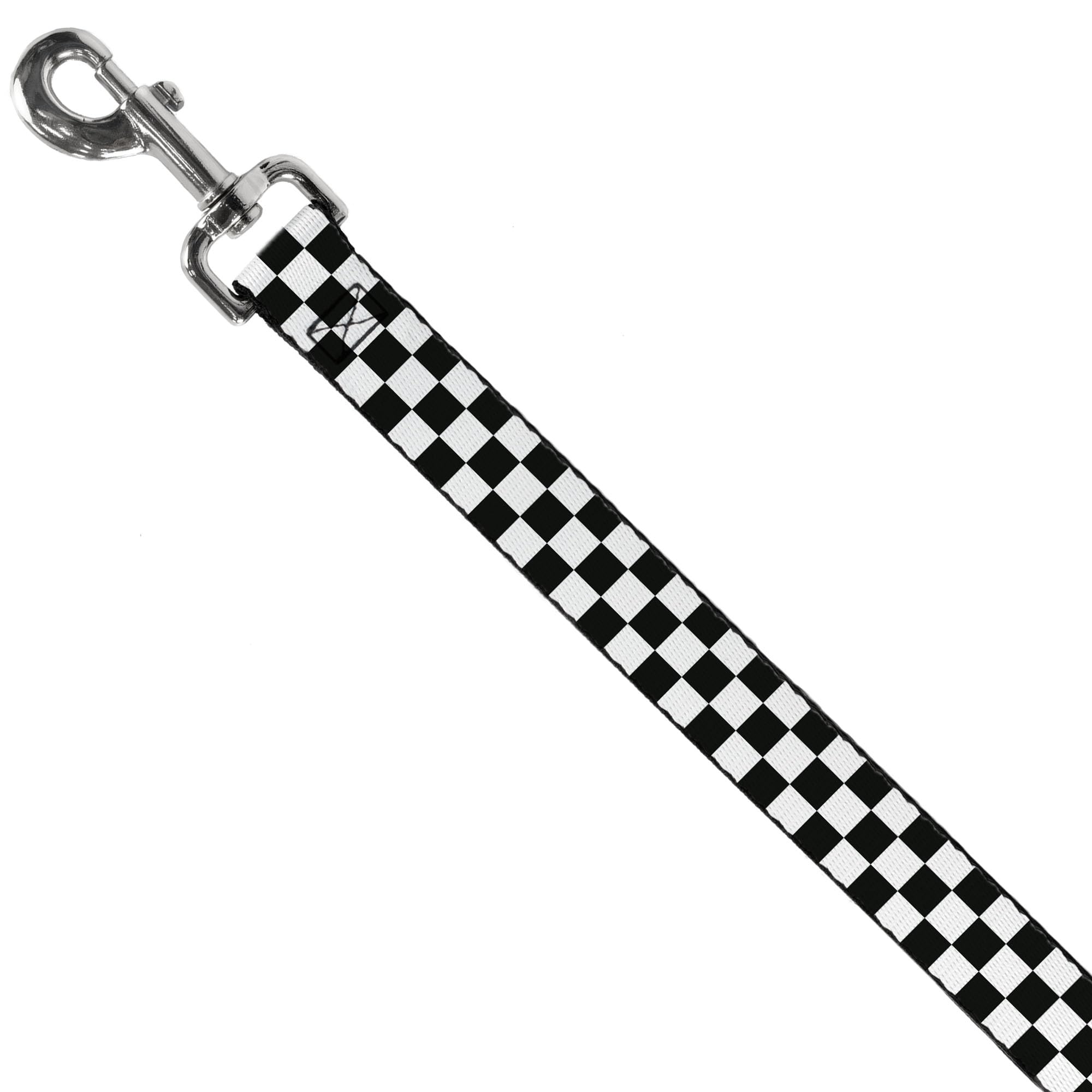 Dog Leash Checker Black White 6 Feet Long 1.5 Inch Wide