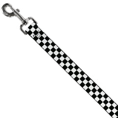 Dog Leash Checker Black White 6 Feet Long 1.5 Inch Wide