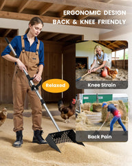 QULUXAO adjustable-length handle from 22 to 61.5 inches reduces bending.