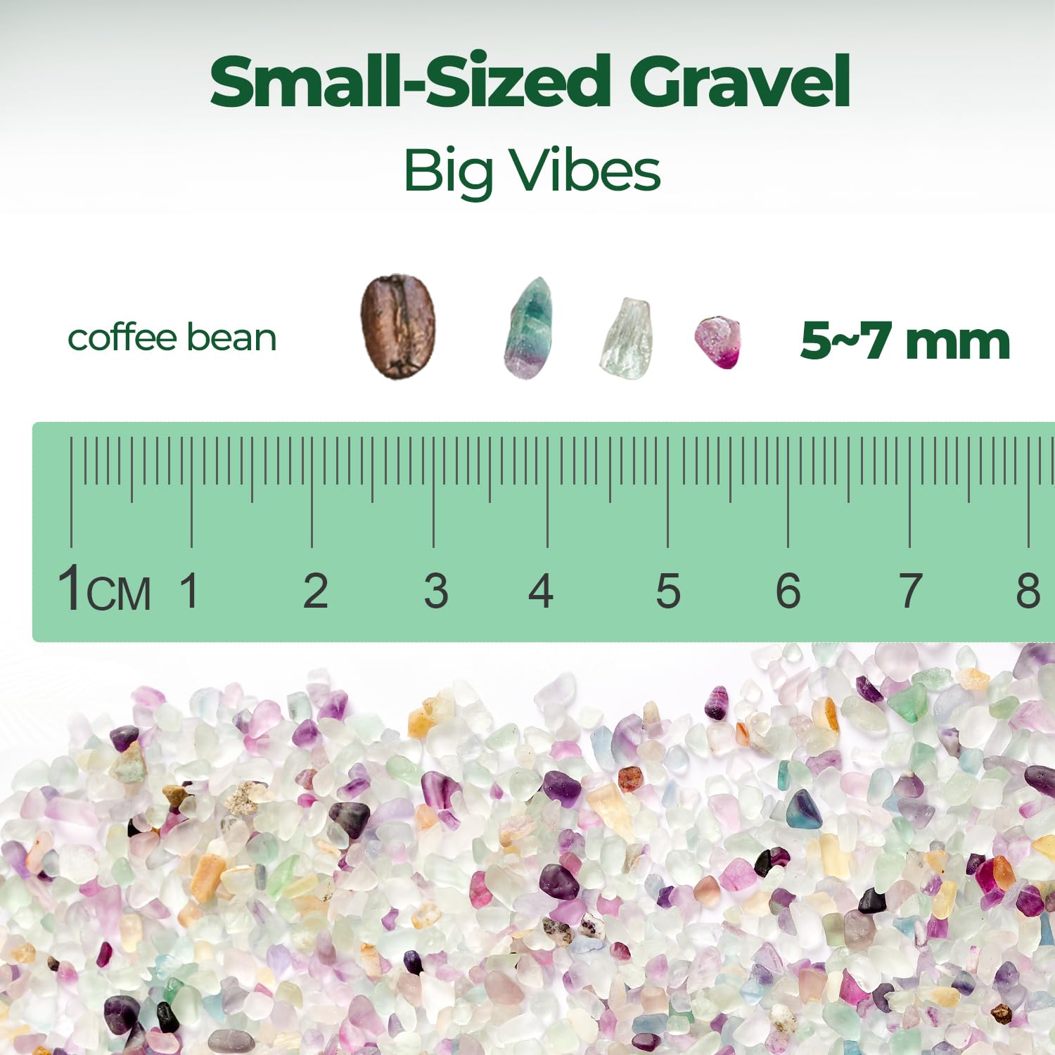 T4U Crystal Chips Stone Crushed Quartz Glass 2LB - Fluorite Tumbled Gravel Small Decorative Pebbles Bulk, Mini Polished Rocks Pieces for Crafts, Vases Filler, Succulent Plants, Aquarium Gravel Rocks