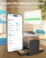 CityFlee Automatic Cat Feeder with 5G WiFi for 2 Cats, Adjustable Height for Small Pets, Dual Bowls, 20 Cups/5L Dry Food Auto Pet Dispenser, Voice Record, Timed Cat Feeder with APP Control