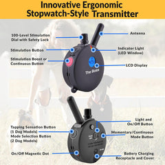 Educator E-Collar Humane Dog Training Collar with Remote, Features 100 Levels of Safe Stimulation, Tapping Sensation, Night Light, Waterproof, Rechargeable, 1 Mile 1 Dog, Black